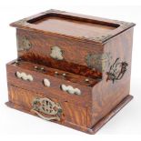 An Edwardian desk cabinet, with mixture of writing box and calendar with registered mark 493018, 22c