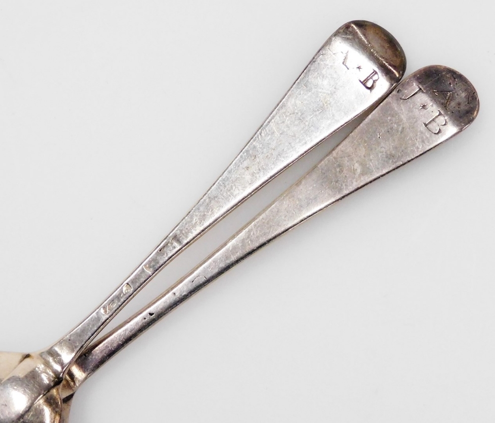Georgian and later silver flatware, including a pair of sugar bows, London 1812, a pair of silver sa - Image 7 of 7