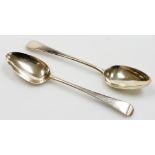 A pair of George III silver tablespoons, Old English pattern, London 1793, makers GS & WF, 4oz.