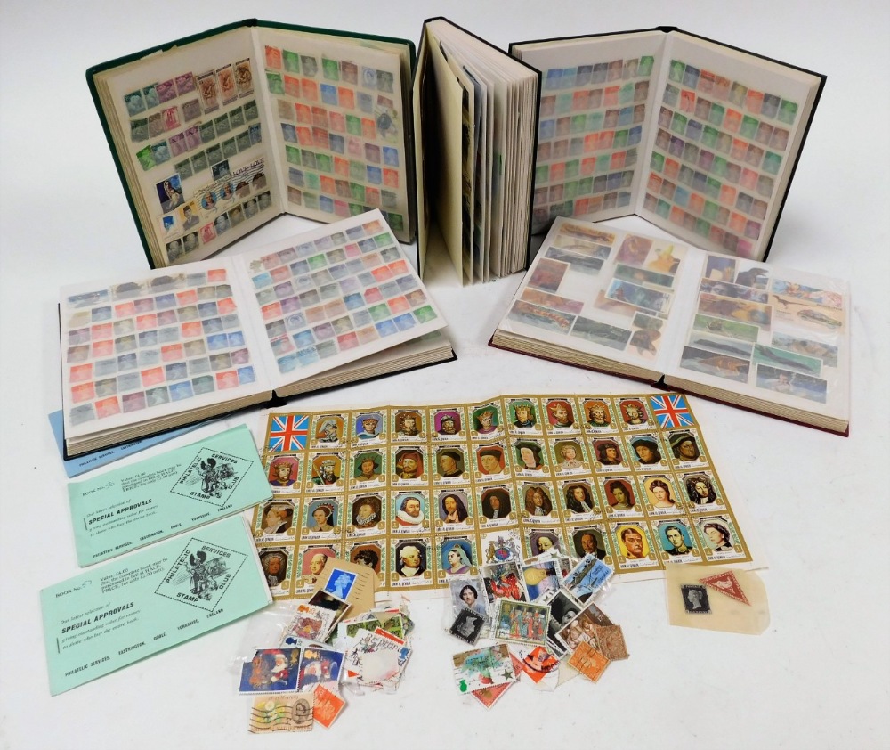A group of world used stamps, enclosed in five Stanley Gibbons books, to include many from the Briti