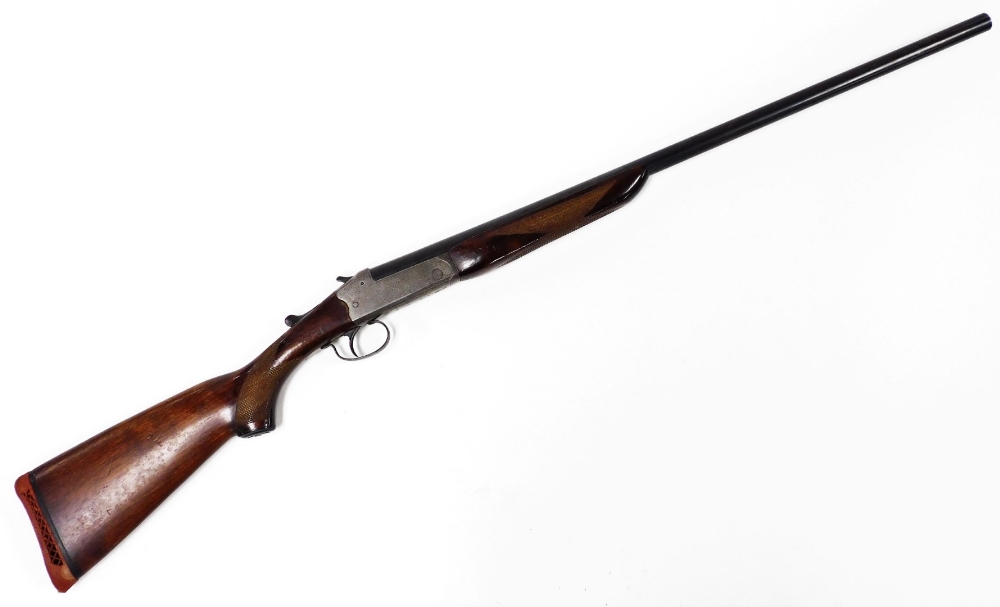 An AYA single barrel 12 bore shotgun, serial number 357595. NB. A current valid Shotgun Certificate