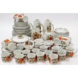A Studio by Meakin tea coffee and dinner service, with poppy pattern, to include dinner plates, bowl