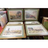 A group of pictures, prints, to include limited edition print of harvesting after Robin Wheeldon, nu