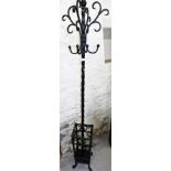 A metal coat/hat stand.