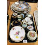 A group of continental porcelain, to include Limoges plate, other Limoges trinket boxes and wares, L