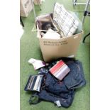 A quantity of ladies handbags, belts and accessories. (1 box)