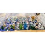 Various assorted glassware, coloured glassware, drinking glasses, cruet sets, paperweight, etc. (6 t