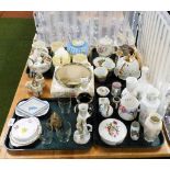 Various ceramics and effects, to include Wedgwood jars, pin dishes, miniature cottage pottery, conti