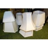 A group of various lamp shades.