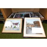 Various pictures and prints, to include watercolours, Lincoln scenes, The Duke of Wellington pub, et