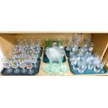 Various glassware, to include beer steins, drinking glasses, boots, dressing table jars, etc. (1 she