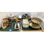 Various collectables, to include silver plated bowl, an Aga vintage iron, two wall scones, stainless