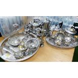 A group of silver plated and stainless steel wares, to include four piece Viners of Sheffield servic