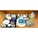 Various ceramics and effects, Coalport Revelley pattern graduated plate set, a Winter Foods jug set,