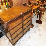 A group of furniture, to include a mahogany console table, a wooden wall goose, a television cabinet