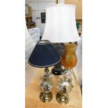 Five various modern table lamps.