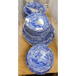 A group of blue and white Copeland Spode's Italian china, to include dinner plates, serving plates,