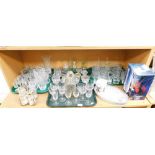 Various glassware, paperweights, vases, cruet sets, sundae dish, etc. (1 bay)