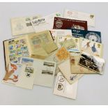 A small group of used world stamps, to include Czechoslovakian stamps, Isle of Man stamps, first day