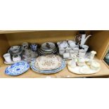 Various ceramics and effects, part teawares, a retro style part coffee service, dressing table set,