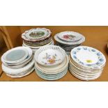 A group of side plates, saucers, and collectors plates.