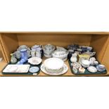 Various ceramics and effects, Paisley Royal Worcester napkin rings, Wedgwood pin dishes and vase, tw