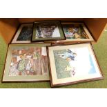 Various framed pictures and prints, to include watercolours after R Handley, street scenes and other