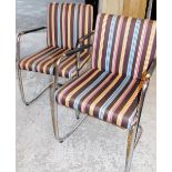 Two retro striped office chairs.