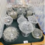A quantity of glassware, to include mainly bon bon dishes, sundae dishes, etc. (2 trays)