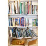 Various books and reference guides, Leicester painting guides, travel guides, Readers Digest, garden