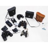 Various pairs of binoculars, to include Kalimar field binoculars, cased, a pair of Europa 8x40 cased