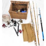 Various items of vintage and other fishing tackle, to include coarse fishing reels, rods, etc.