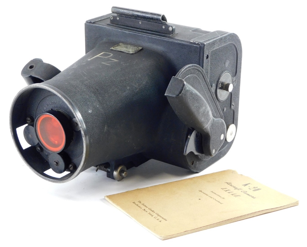 A K-20 U.S.A.A.F aircraft camera, made by The Folmer Graflex corporation, Rochester, New York,