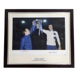 A replica photograph titled Chelsea Legends, personally signed by Ron Harris and Peter Osgood,