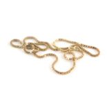 A 9ct gold box link chain, 44cm long, 7.7g.