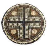 Tribal Art. A South Sea Islands Tapa cloth, with geometric design, 45cm diameter.