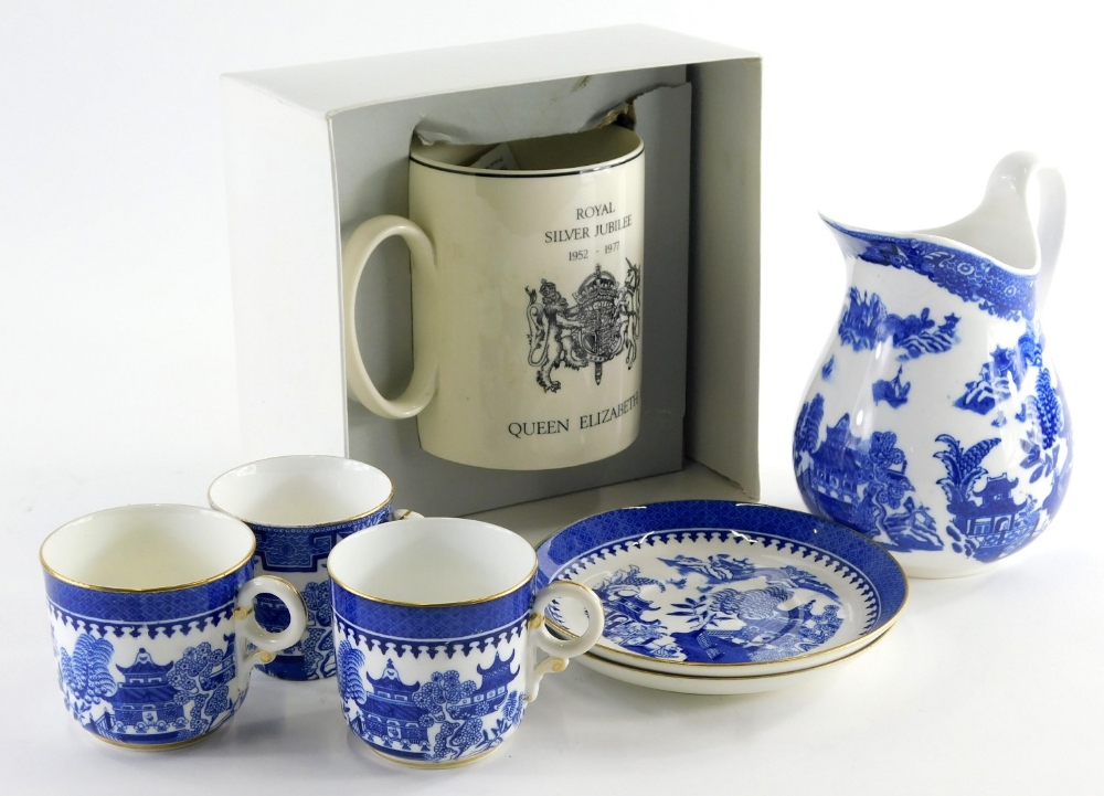 A collection of ceramics, to include a Royal Worcester blue and white part tea service, and a