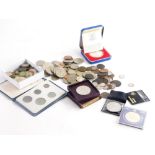 A quantity of British coins, post 1900 to include a 1977 Silver Jubilee silver crown.