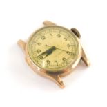 A 9ct gold cased gentleman's wristwatch, with silvered coloured dial and seconds outer border with