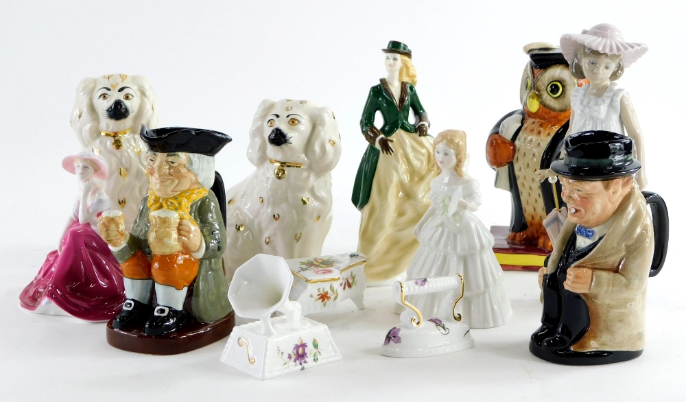 A quantity of ceramics, to include a pair of Beswick spaniels, Royal Worcester Perfect Day figurine,