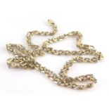 A 9ct gold bi-colour multi link chain, with raised twist links stamped Italy 375, 55.5cm long, 17.7g