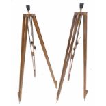 A pair of vintage style tripod floor lamps, 143cm high.