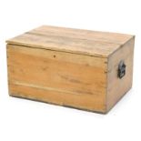 A stripped pine small blanket box, 61cm wide.