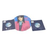 A signed Joan Jet and The Blackhearts picture disc 33rpm LP, on the Epic label, a 45rpm demo