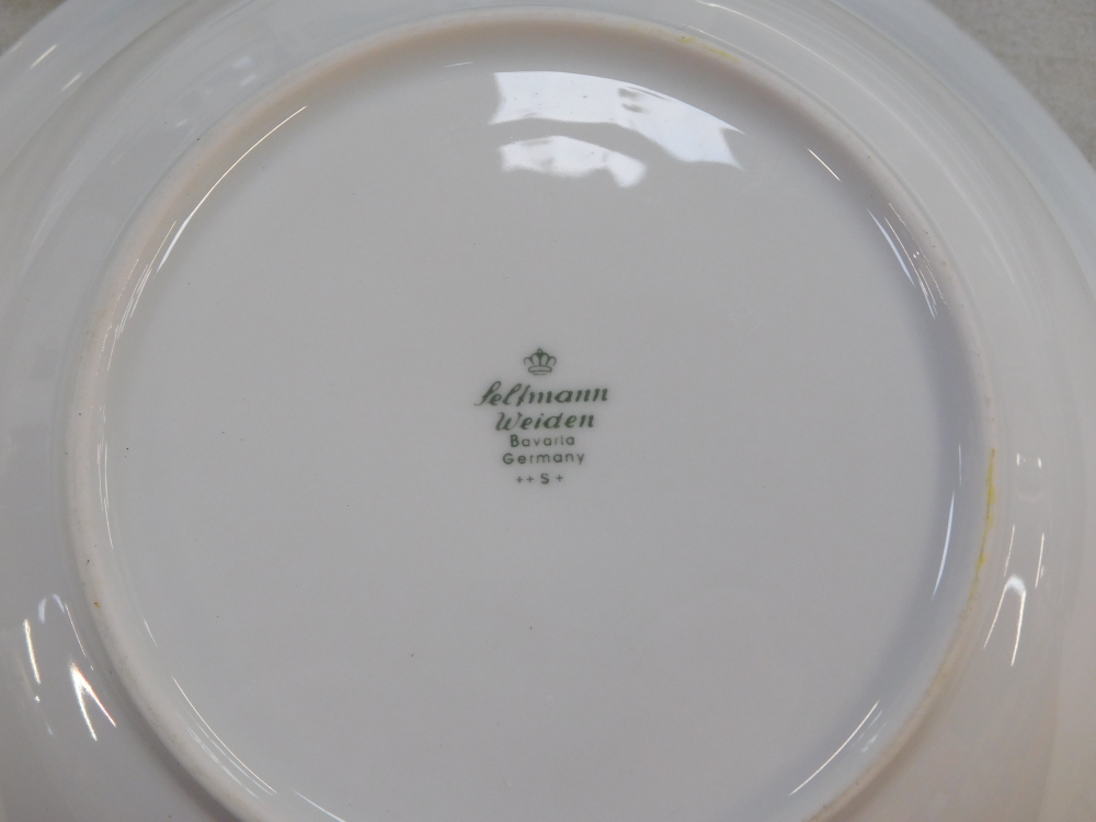 A Seltman Weinden Bavarian part dinner service, white with Art Deco blue stripe pattern, to include - Image 3 of 3