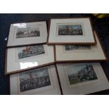 Various hunting related prints, pub scenes, etc., unmarked. (a quantity)