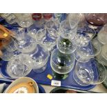 Glassware, to include sundae dishes, stem vases, sherry glasses, etc. (2 trays)