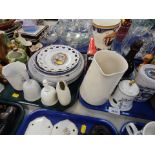 Ceramics and effects, stoneware teapot, Denby wares, floral posy groups, bells, commemorative mug, H