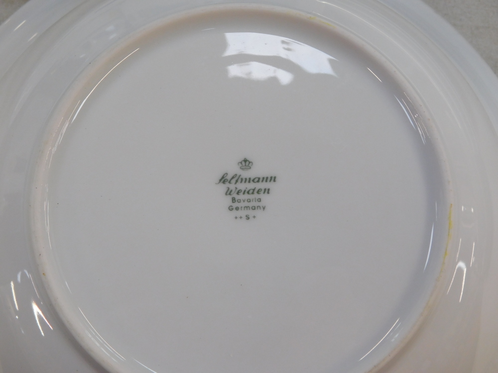 A Seltman Weinden Bavarian part dinner service, white with Art Deco blue stripe pattern, to include - Image 2 of 3