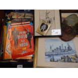 Various ephemera and pictures, to include pencil sketch by Reg H Bellaris of Blatchington Mill, Clad